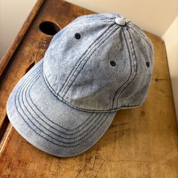 Casual Blue Denim Cap baseball hat adult adjustable preworn - Picture 10 of 10